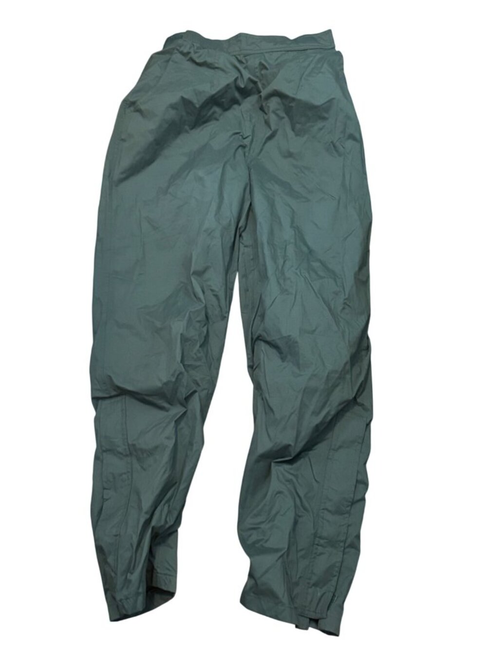 Vintage Bunica Green Nylon/Polyester Rain Pants M Lightweight Elastic Waist & Po